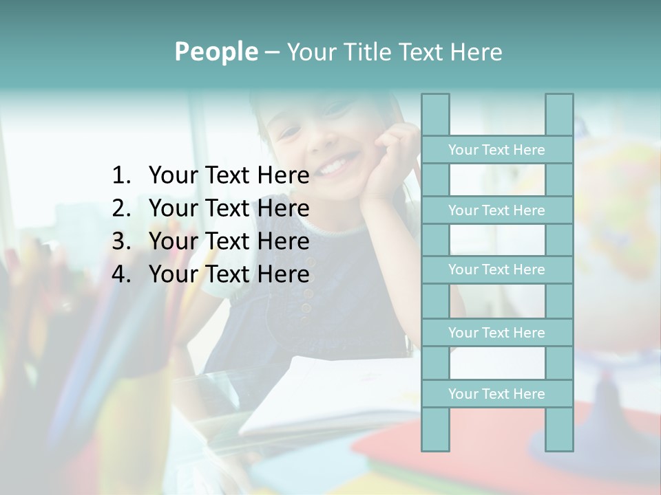 Education School Girl PowerPoint Template