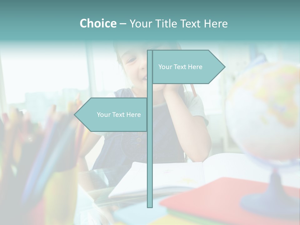 Education School Girl PowerPoint Template