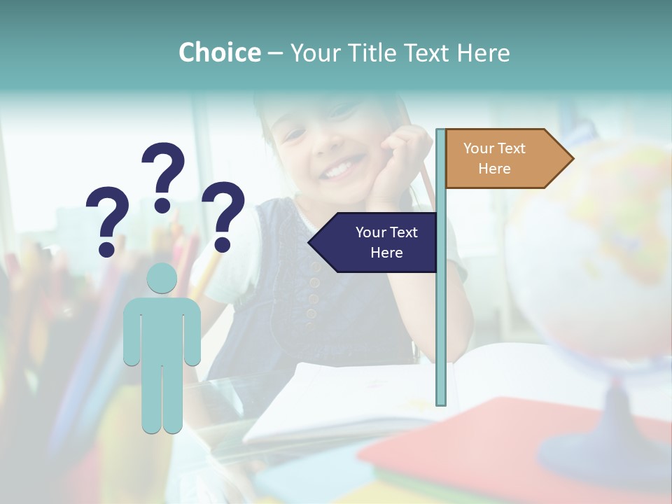 Education School Girl PowerPoint Template