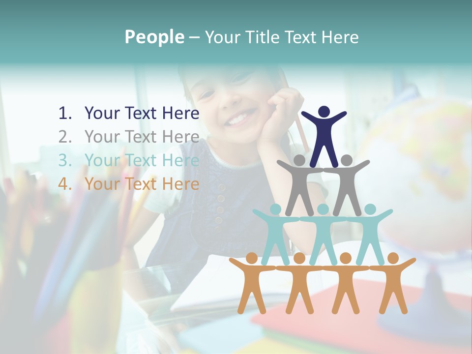 Education School Girl PowerPoint Template