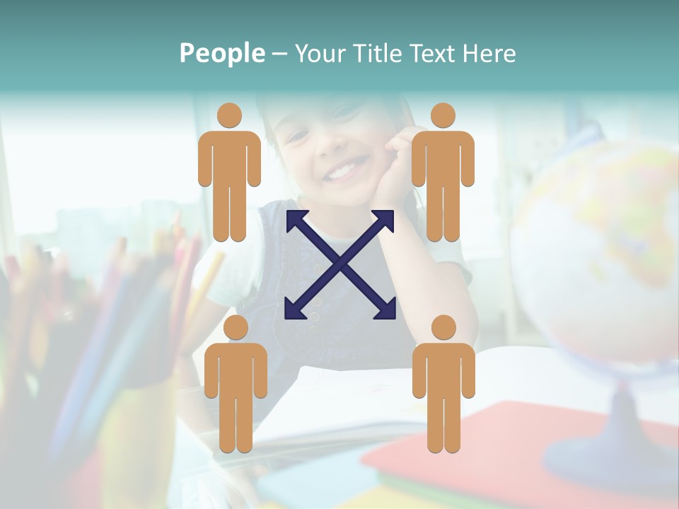 Education School Girl PowerPoint Template