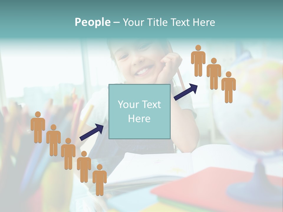 Education School Girl PowerPoint Template