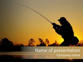 Grass Fisherman Fish PowerPoint Template