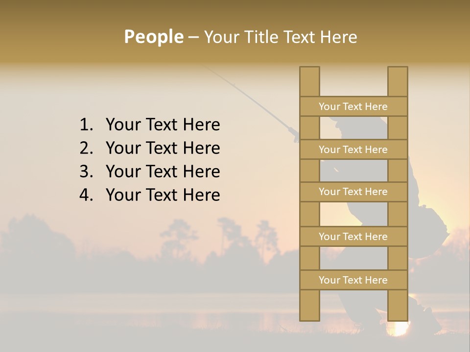 Grass Fisherman Fish PowerPoint Template