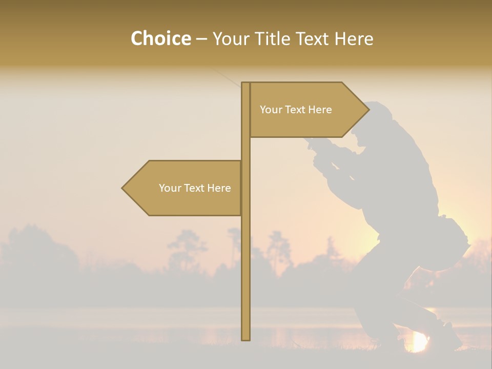 Grass Fisherman Fish PowerPoint Template