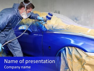 Front Painting Car PowerPoint Template