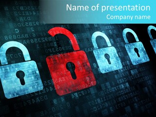 Hole Access Lock PowerPoint Template