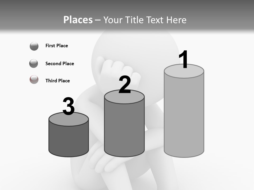 Cartoon Depression Emotional Stress PowerPoint Template
