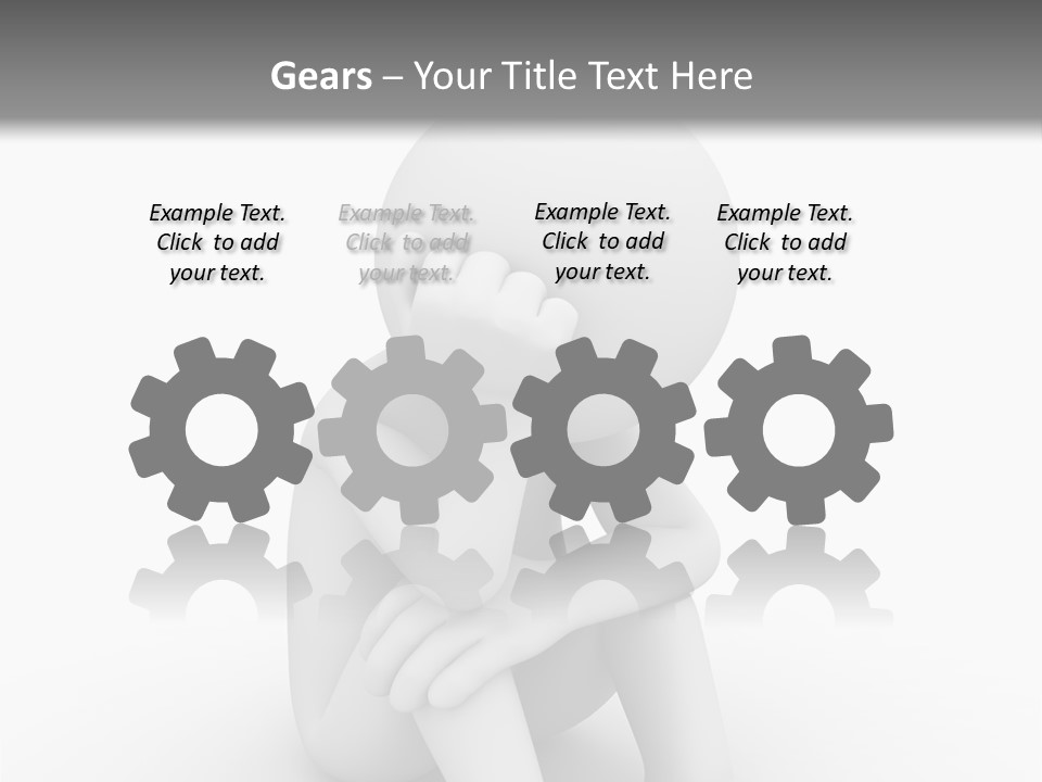 Cartoon Depression Emotional Stress PowerPoint Template