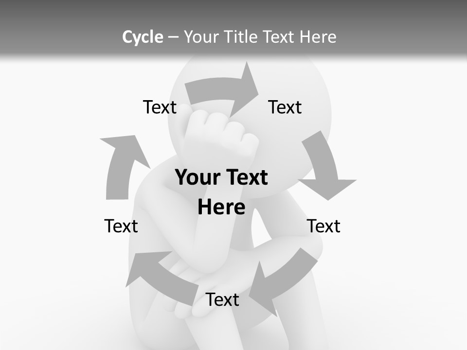 Cartoon Depression Emotional Stress PowerPoint Template