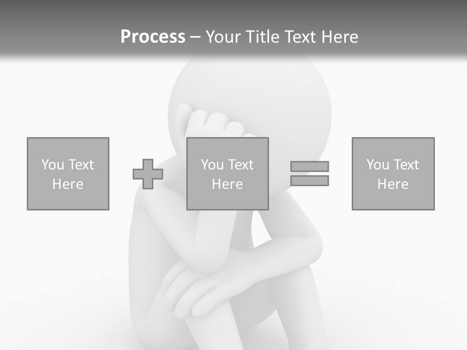 Cartoon Depression Emotional Stress PowerPoint Template