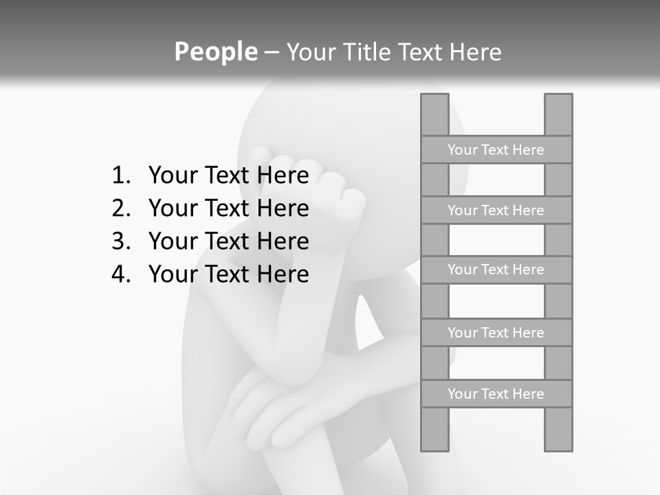 Cartoon Depression Emotional Stress PowerPoint Template
