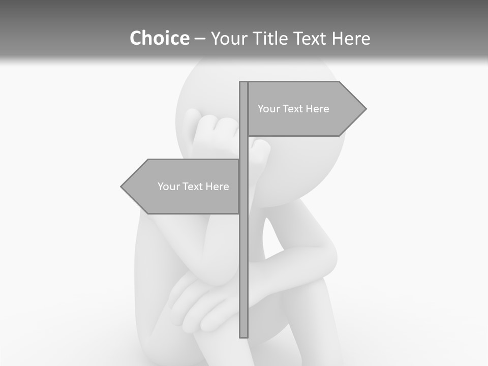 Cartoon Depression Emotional Stress PowerPoint Template