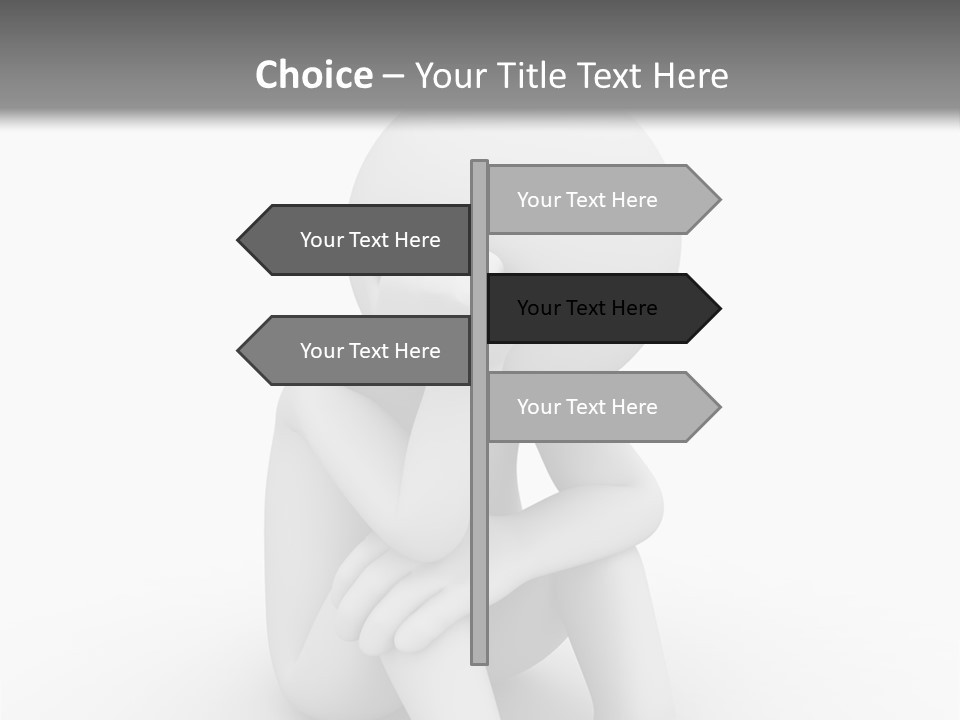 Cartoon Depression Emotional Stress PowerPoint Template