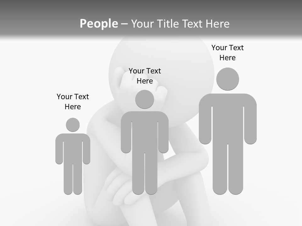 Cartoon Depression Emotional Stress PowerPoint Template