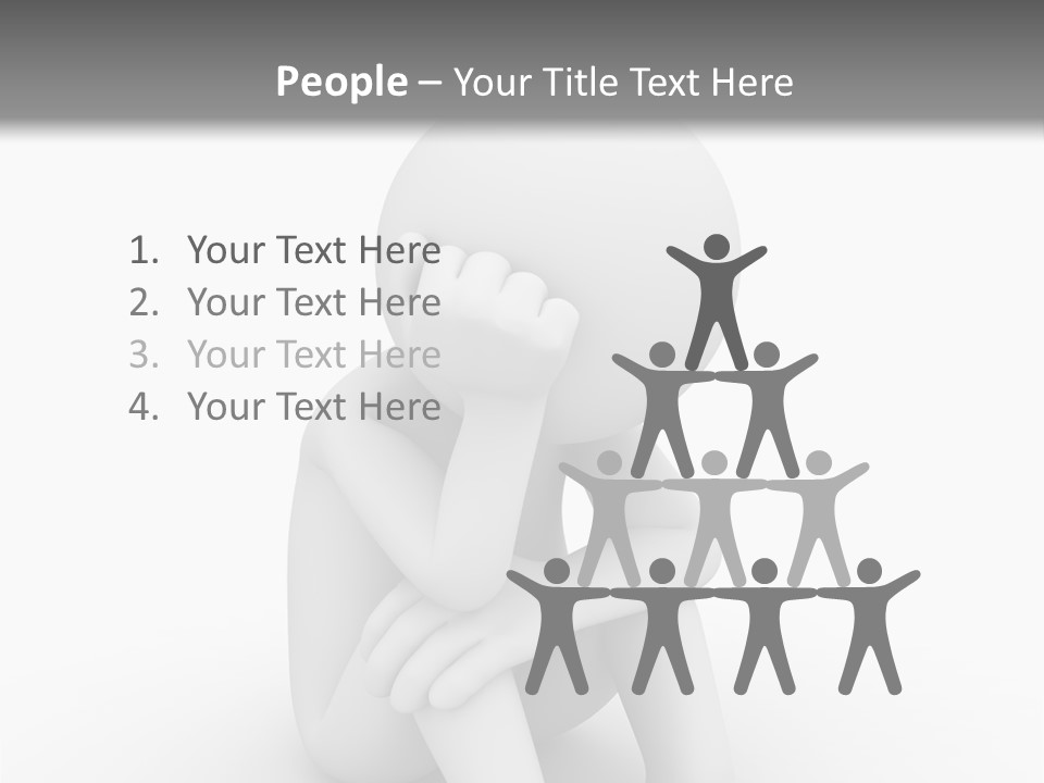 Cartoon Depression Emotional Stress PowerPoint Template