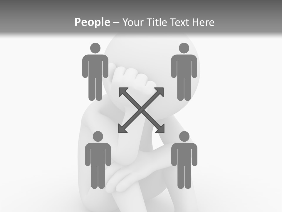 Cartoon Depression Emotional Stress PowerPoint Template