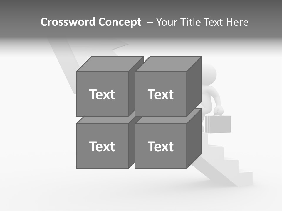 Businessman Progress Briefcae PowerPoint Template
