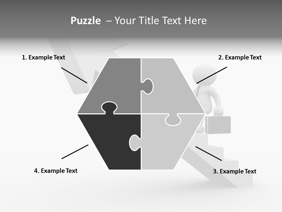 Businessman Progress Briefcae PowerPoint Template