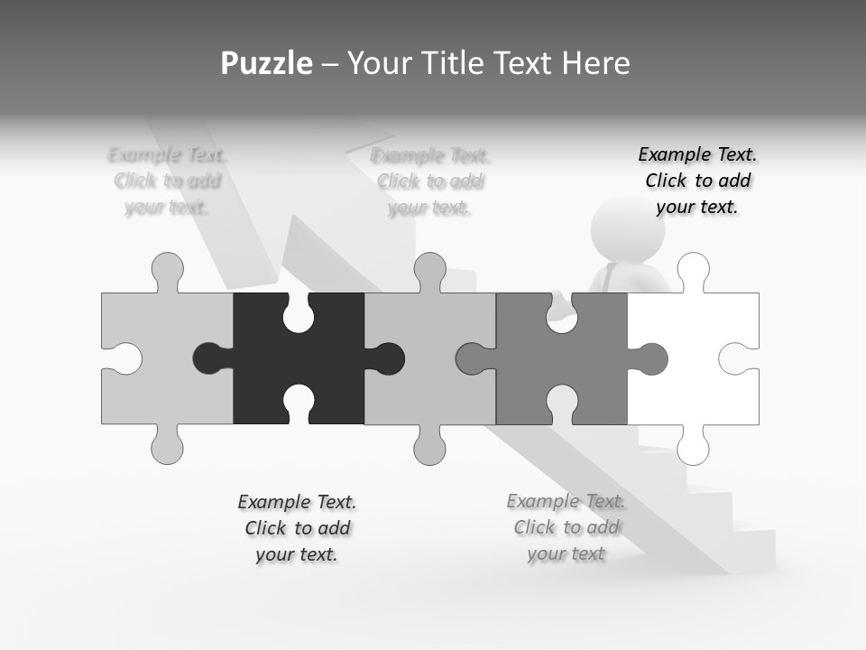 Businessman Progress Briefcae PowerPoint Template