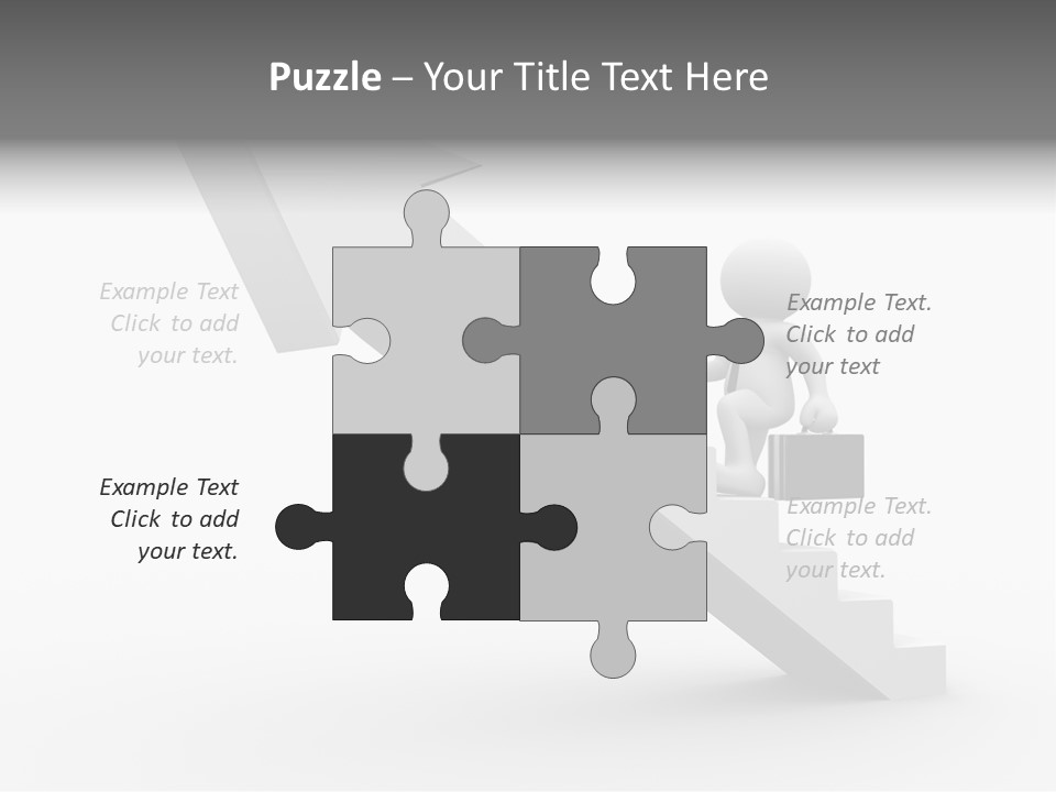 Businessman Progress Briefcae PowerPoint Template