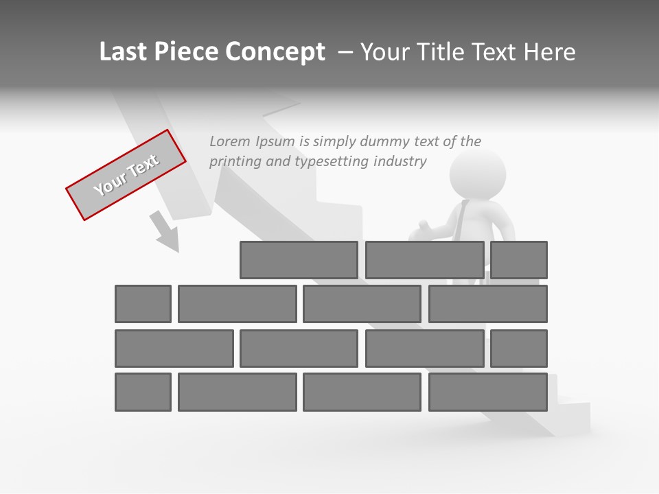 Businessman Progress Briefcae PowerPoint Template