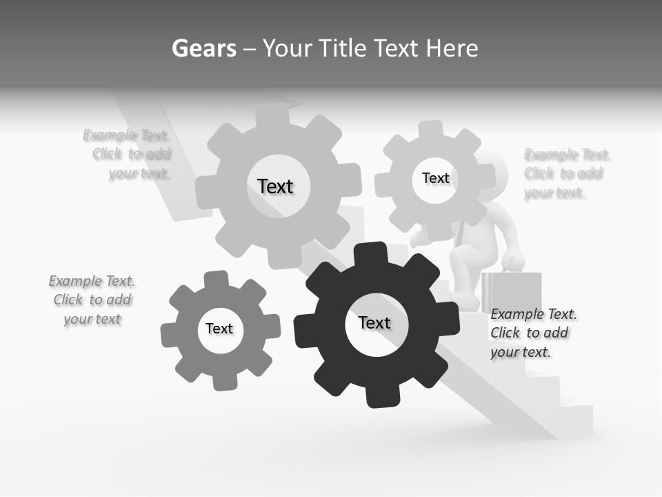 Businessman Progress Briefcae PowerPoint Template