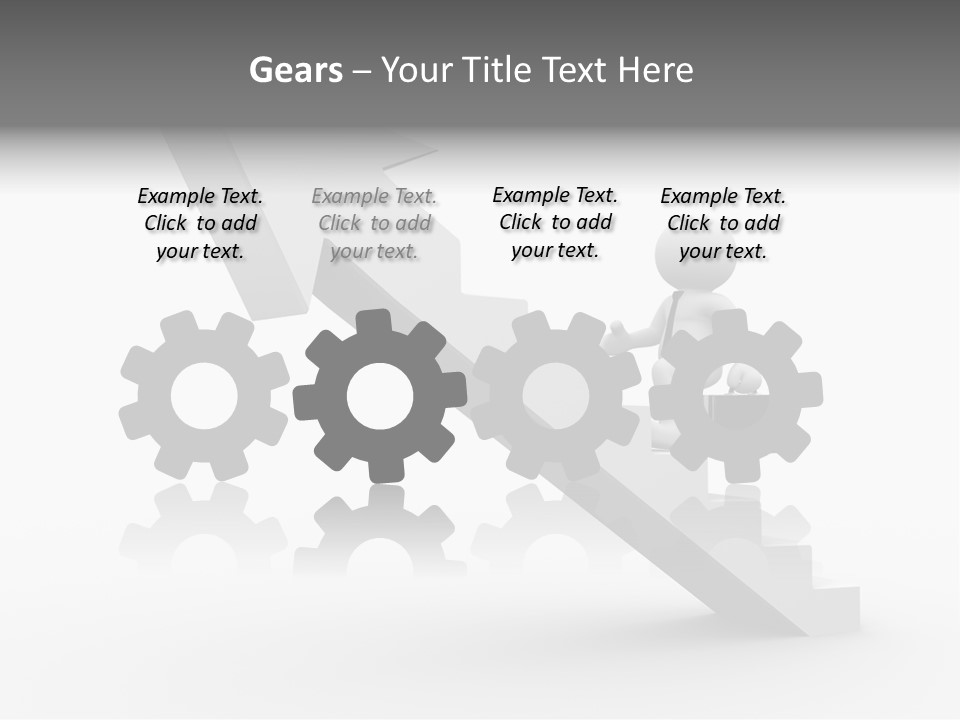 Businessman Progress Briefcae PowerPoint Template