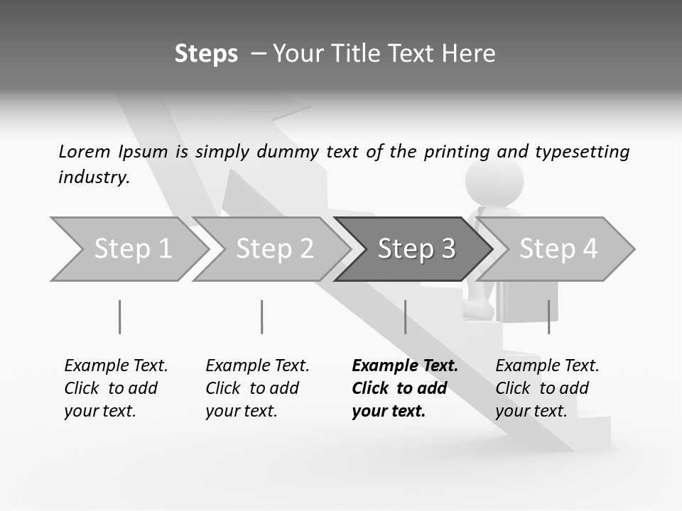 Businessman Progress Briefcae PowerPoint Template