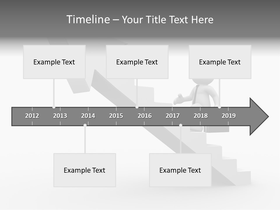 Businessman Progress Briefcae PowerPoint Template