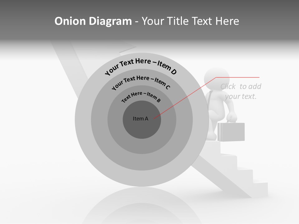 Businessman Progress Briefcae PowerPoint Template