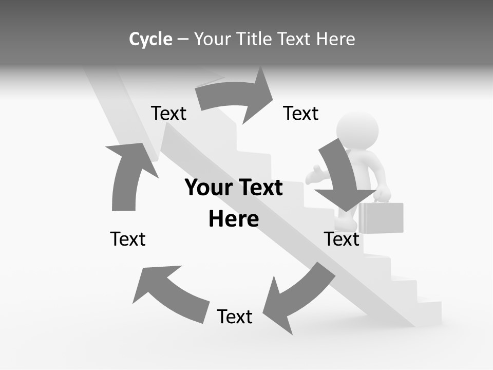 Businessman Progress Briefcae PowerPoint Template