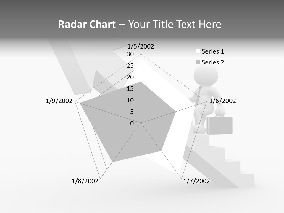 Businessman Progress Briefcae PowerPoint Template