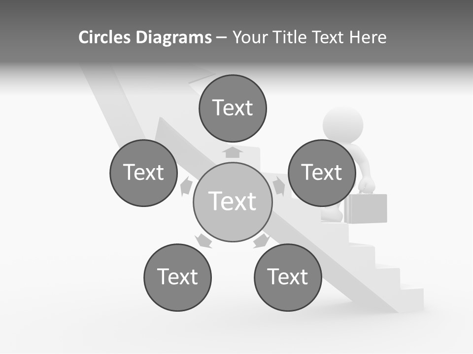 Businessman Progress Briefcae PowerPoint Template