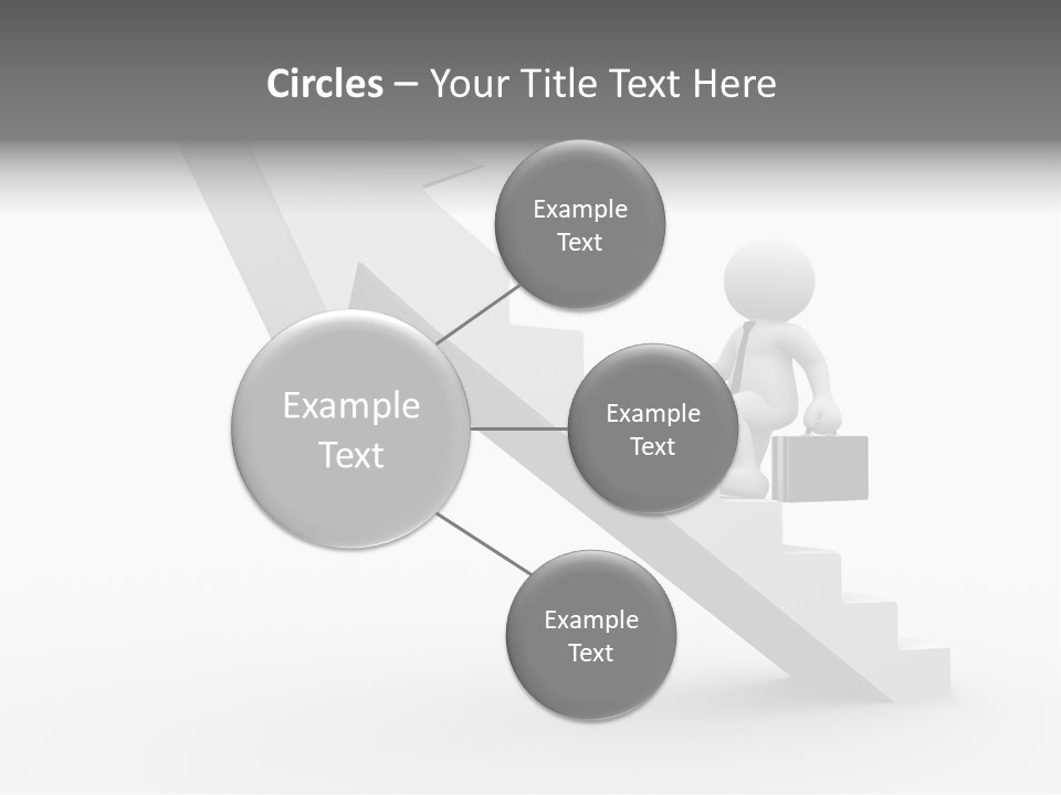 Businessman Progress Briefcae PowerPoint Template