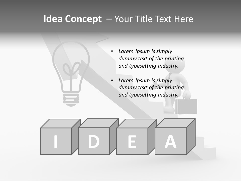 Businessman Progress Briefcae PowerPoint Template