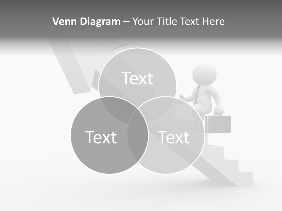 Businessman Progress Briefcae PowerPoint Template