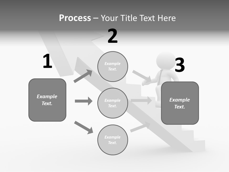 Businessman Progress Briefcae PowerPoint Template
