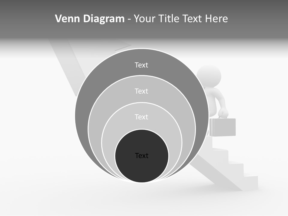 Businessman Progress Briefcae PowerPoint Template