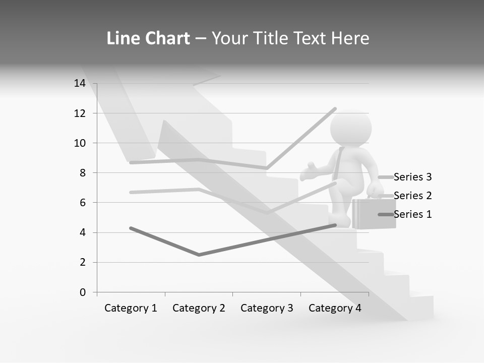 Businessman Progress Briefcae PowerPoint Template