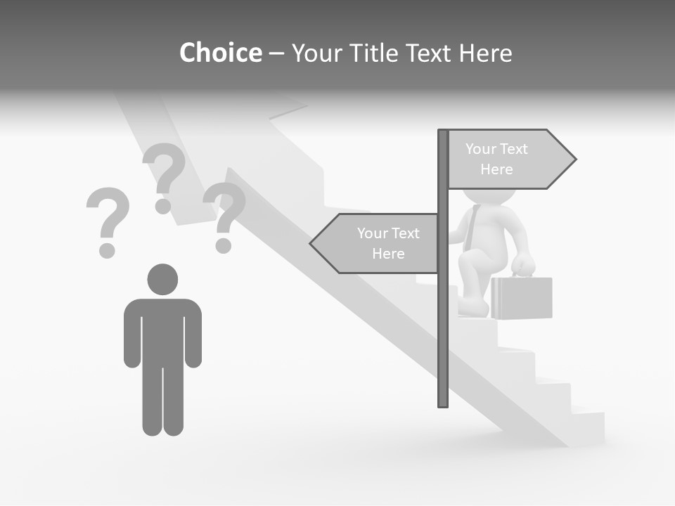 Businessman Progress Briefcae PowerPoint Template