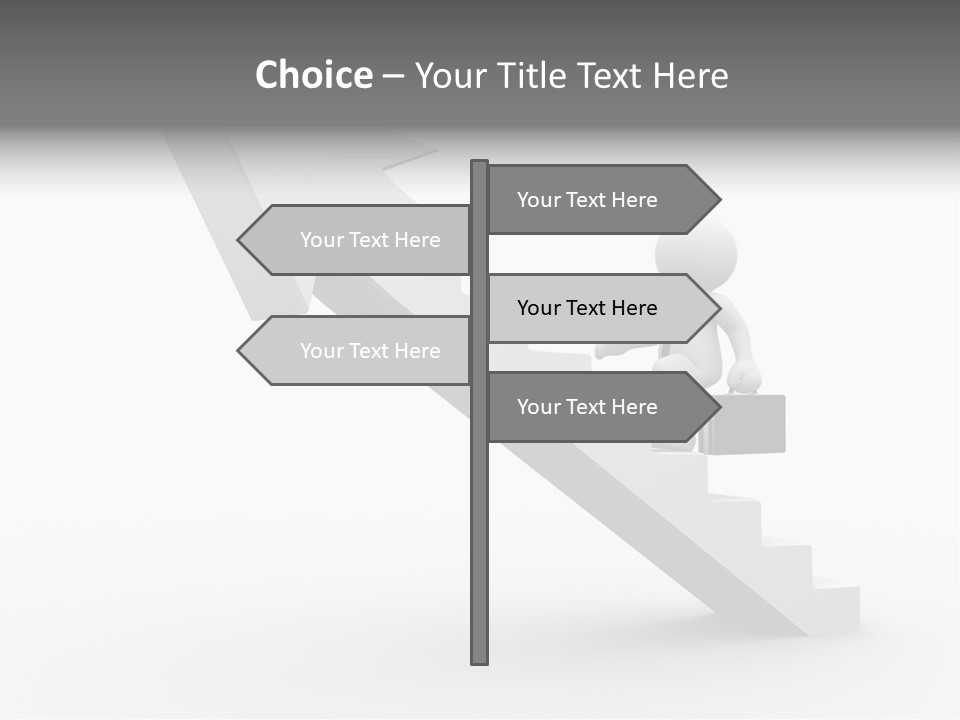 Businessman Progress Briefcae PowerPoint Template