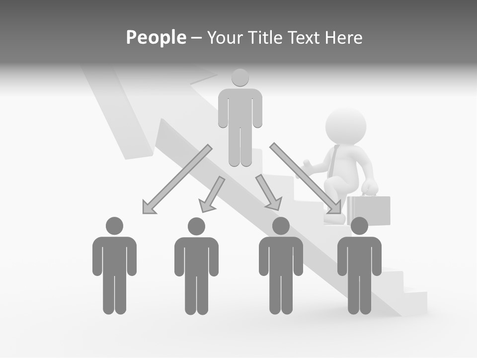 Businessman Progress Briefcae PowerPoint Template