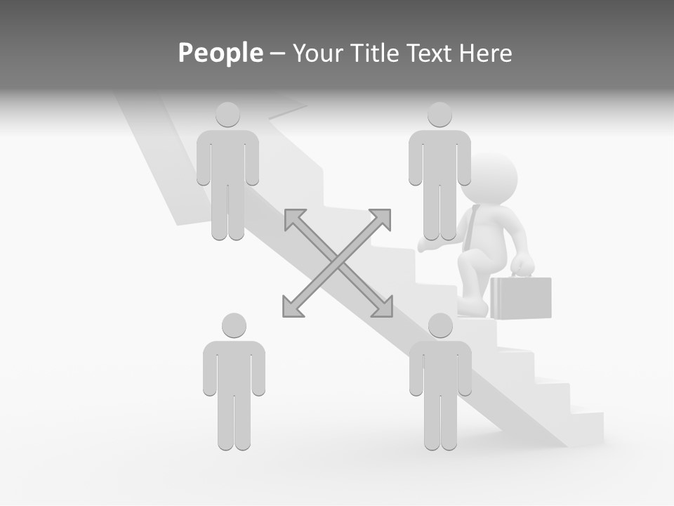 Businessman Progress Briefcae PowerPoint Template