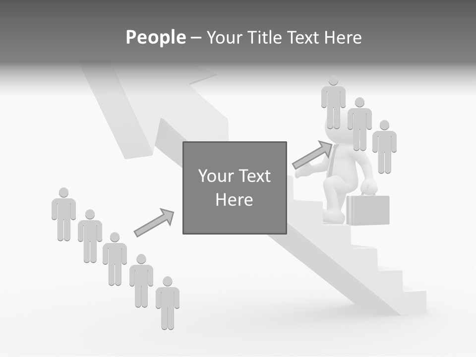 Businessman Progress Briefcae PowerPoint Template