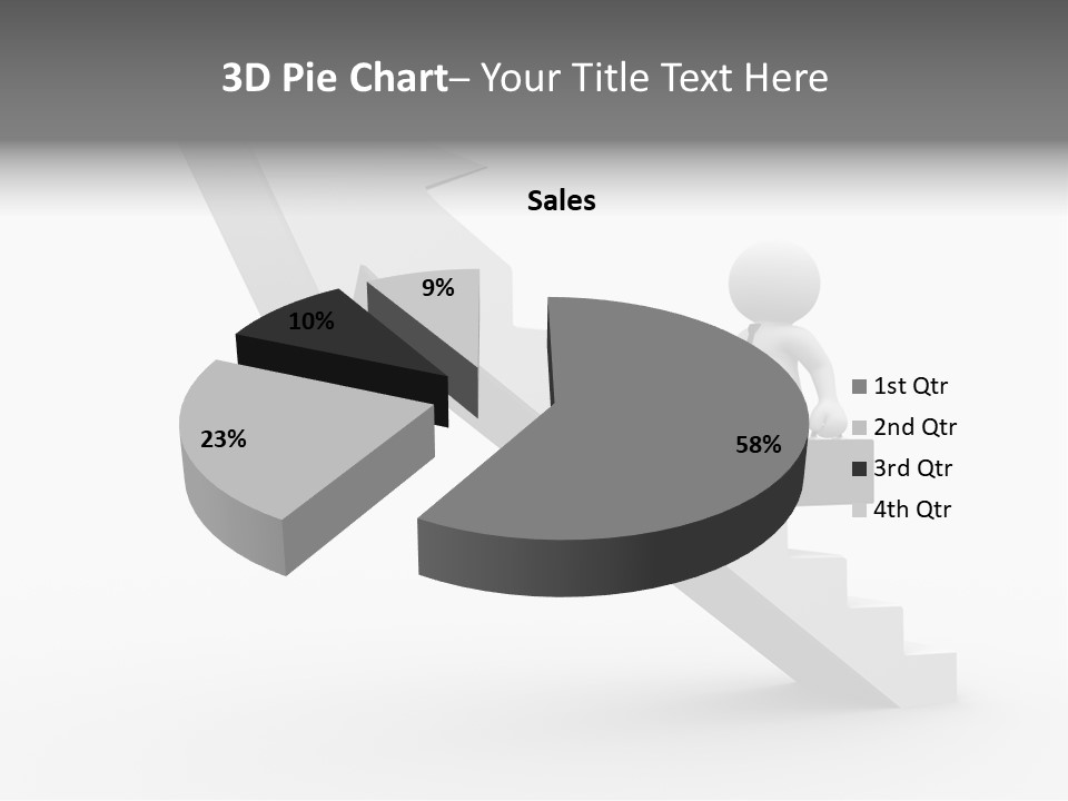 Businessman Progress Briefcae PowerPoint Template