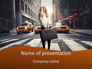 Business Young Blonde PowerPoint Template