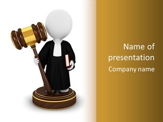 Humorous Judge Isolated PowerPoint Template