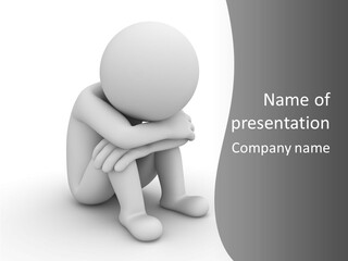 A Person Sitting On The Ground With His Arms Crossed PowerPoint Template