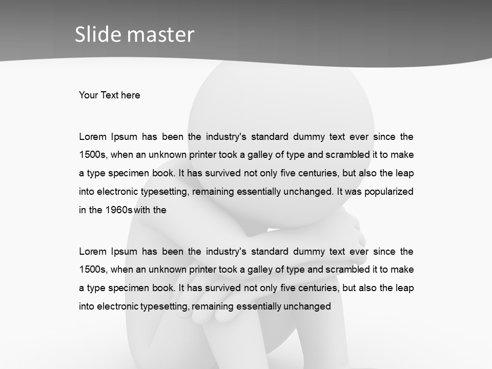 A Person Sitting On The Ground With His Arms Crossed PowerPoint Template